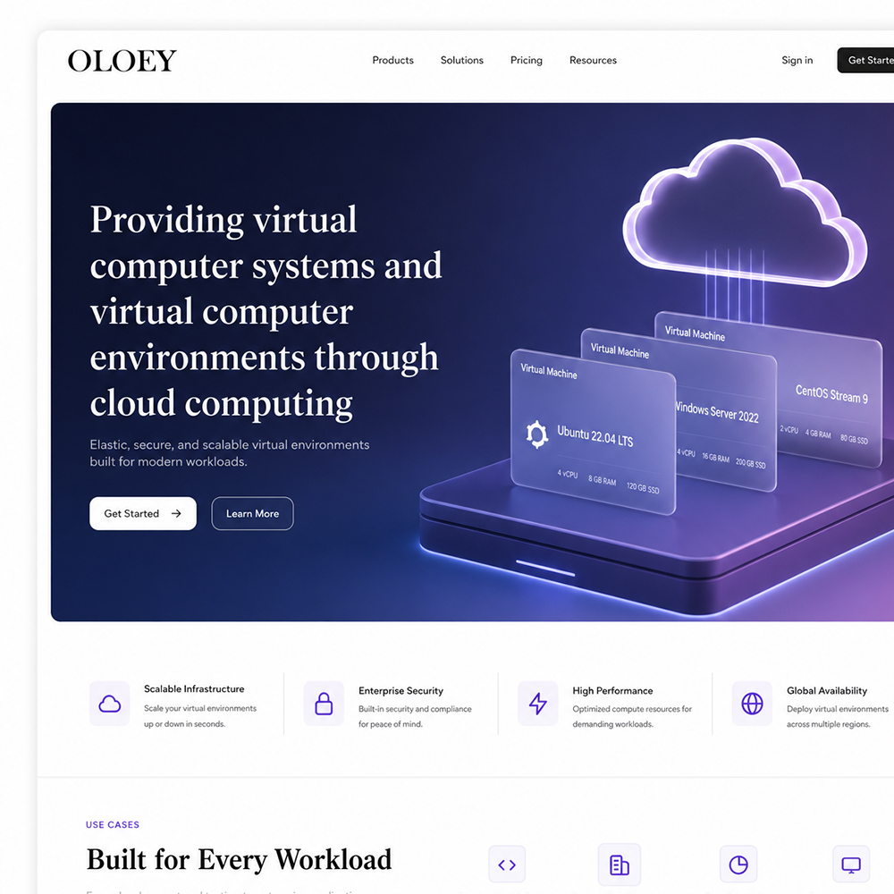 Providing virtual computer systems and virtual computer environments through cloud computing Providing virtual computer systems and virtual computer environments through cloud computing