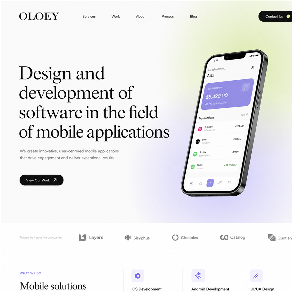 Design and development of software in the field of mobile applications Design and development of software in the field of mobile applications